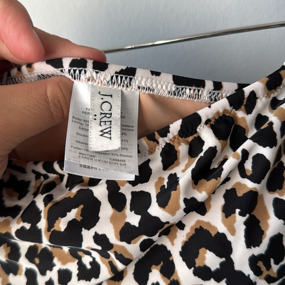 J. Crew Leopard Print Strapless One Piece Bathingsuit - Picture 6 of 9